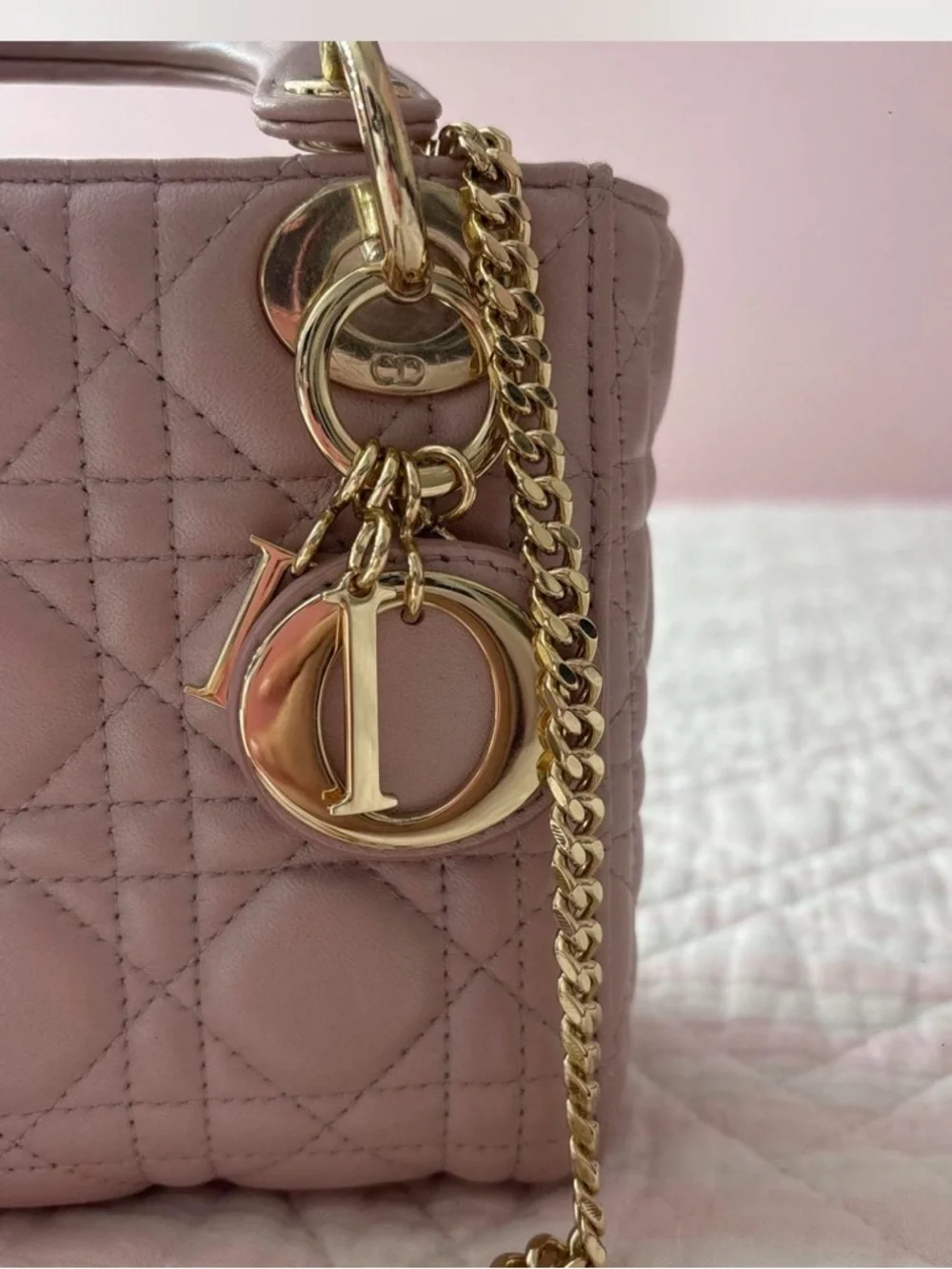 Dior Blush Quilted Leather Mini Bag with Gold Hardware - Picture 4 of 6